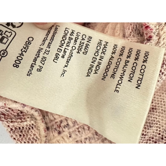 Free People Oh My Baby Tee Cropped Top Mesh Ruched Floral Boho Festival Large - Picture 9 of 10